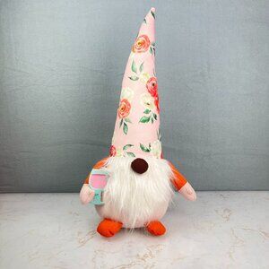 ALDI Decor Summer Wine Glass Floral Gnome Weighted Base 19"
